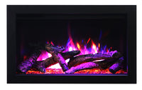 AmantiiTraditional Smart Electric 33" Indoor / Outdoor WiFi Enabled Insert, Featuring a MultiFunction Remote Control , Multi Speed Flame Motor and a 10 piece Birch Log Set