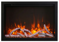 Amantii Traditional Smart Electric 38" Indoor / Outdoor WiFi Enabled Insert, Featuring a MultiFunction Remote Control , Multi Speed Flame Motor and a 10 piece Birch Log Set