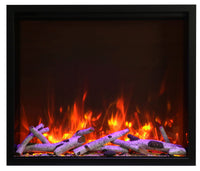 Amantii Traditional Smart Electric 44" Indoor / Outdoor WiFi Enabled Insert, Featuring a Multi Function Remote Control, Multi Speed Flame Motor and two (2) 10 piece Birch Log Sets