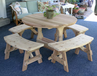 Creekvine Designs 57" Cedar Round Trestle Dining Set