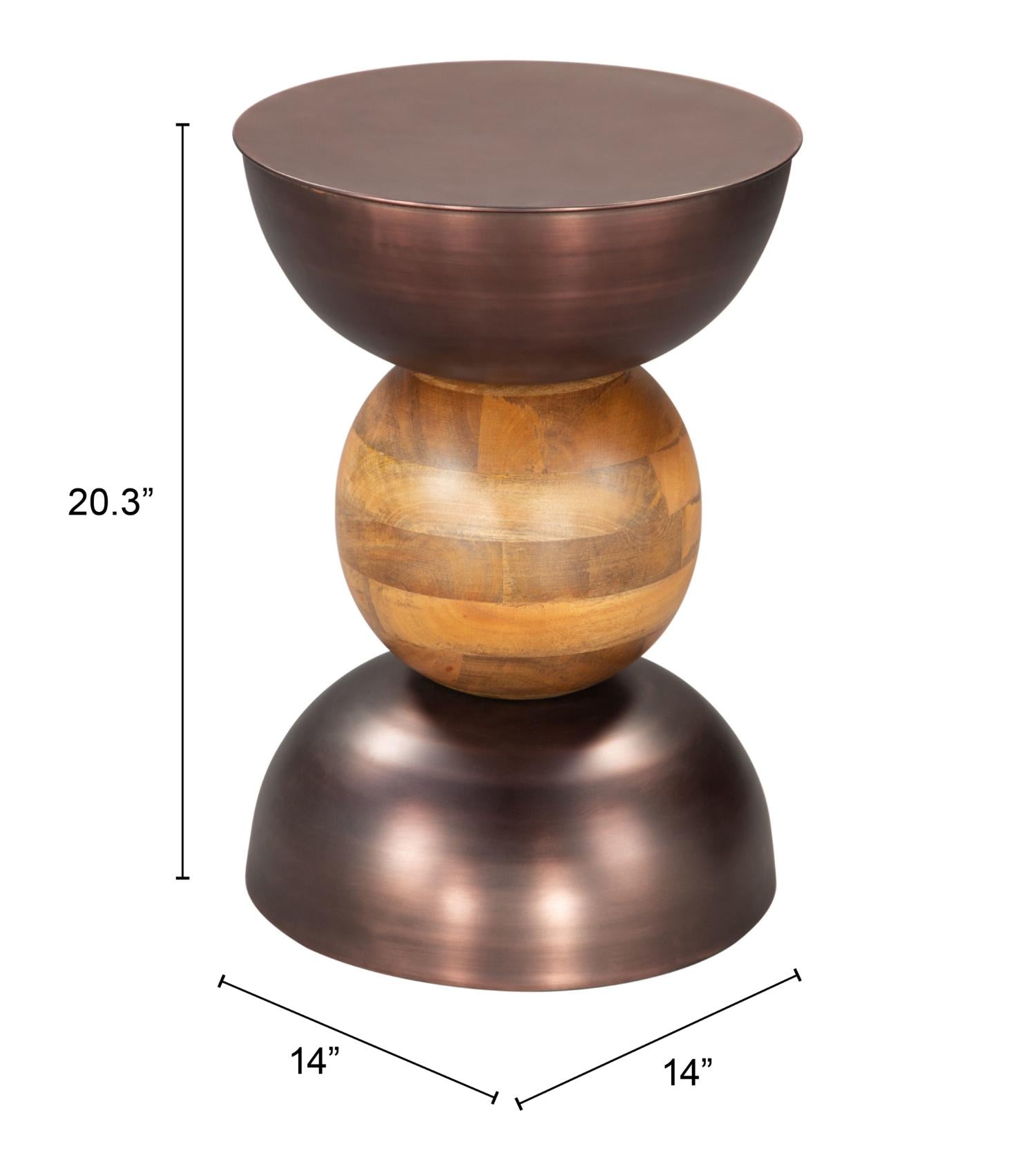 Zuo Modern Tripoli Side Table in Bronze