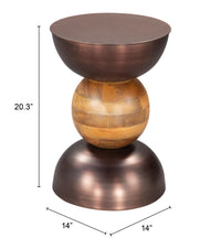 Zuo Modern Tripoli Side Table in Bronze