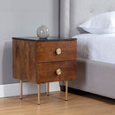 Sunpan Keely Nightstand Black Marble - Cafe
