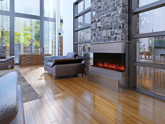 Amantii 40" 3 Sided Glass Electric Fireplace Built-in Only