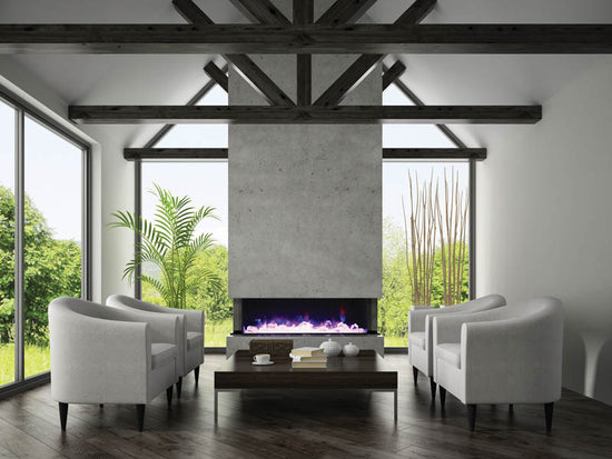 Amantii 50" 3 Sided Glass Electric Fireplace Built-in Only