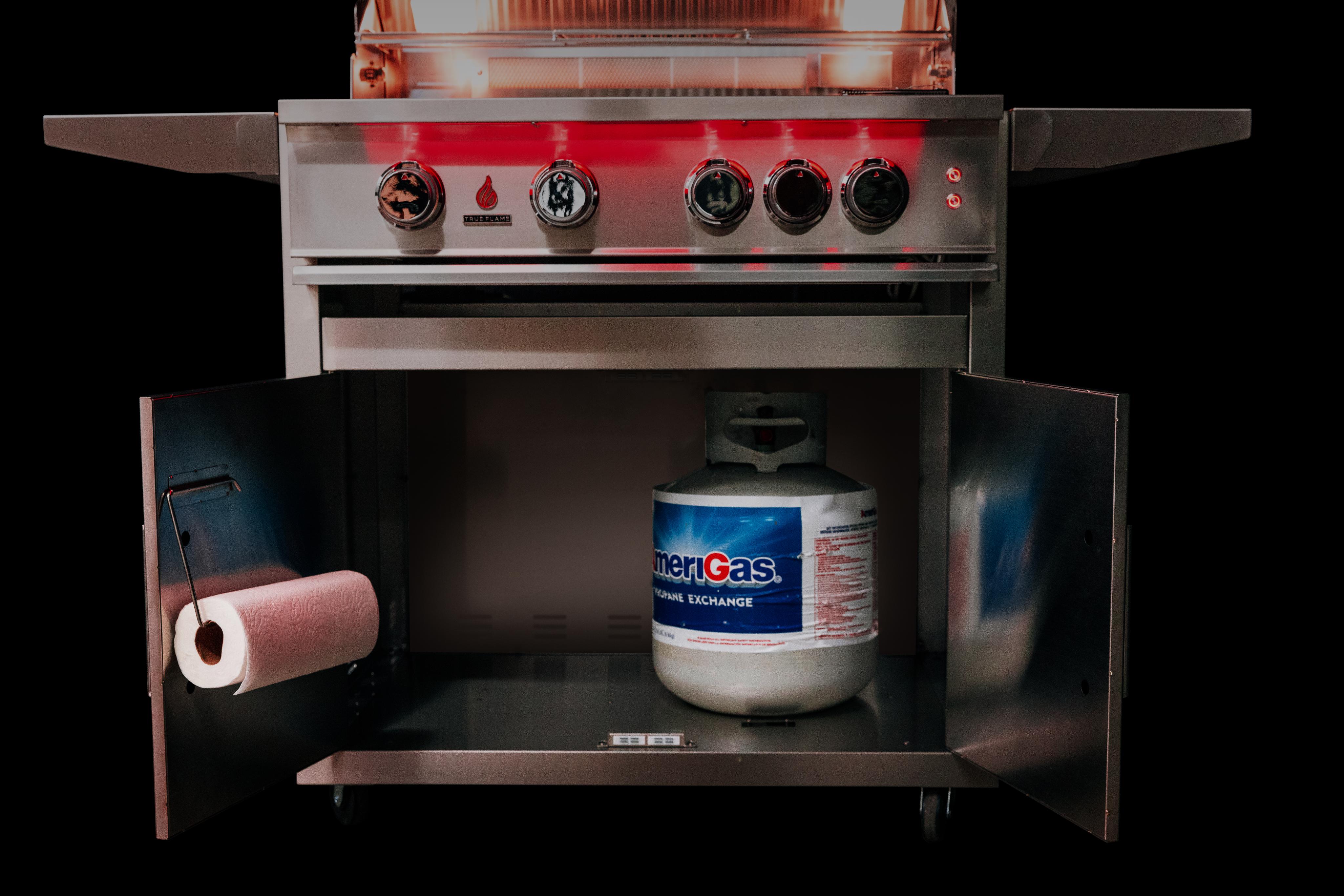 TrueFlame Deluxe Cart With Fold-Down Side Shelves - KD (Fits TF32/TFE32)