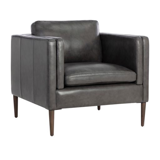 Sunpan Richmond Armchair - Brentwood Charcoal Leather