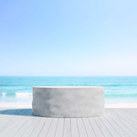 Azzurro Living Tulum Coffee Table In White Rock Concrete
