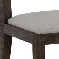 Sunpan Francis Dining Chair in Ash Grey-Linoso Ivory / Dark Brown-Linoso Light Grey