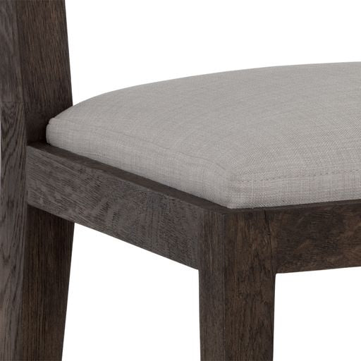 Sunpan Francis Dining Chair in Ash Grey-Linoso Ivory / Dark Brown-Linoso Light Grey