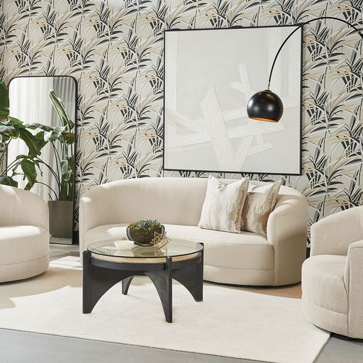 Sunpan Grimaldi Sofa in Liv Dove / Liv Sand