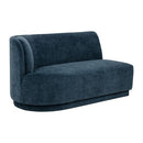 Sunpan Jaclyn Modular Left Armchair in Danny Dusty Blue / Egypt Light Grey-Danny Medium Grey