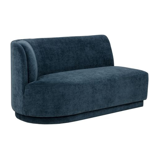Sunpan Jaclyn Modular Left Armchair in Danny Dusty Blue / Egypt Light Grey-Danny Medium Grey