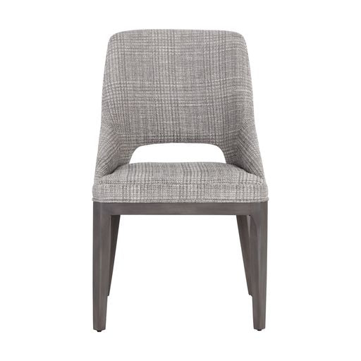 Sunpan Estrada Dining Chair in Light Grey Oak - Mainz Cream / Naya Check Light Grey