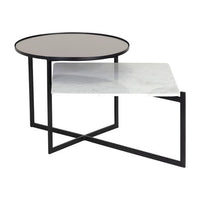 Sunpan Rivas Coffee Table Grey / White Marble