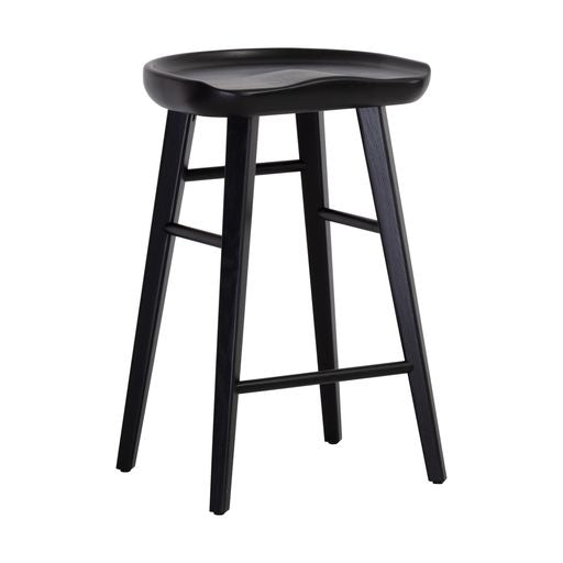 Sunpan Dominic Counter Stool in Black / Walnut / Light Oak