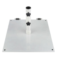 BFM Seating 75 Pound Steel Umbrella Base With Wheels In 24" Square Black/White/Bronze/Silver Mist