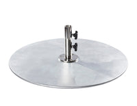 BFM Seating 70/100 Pound - 24" Diameter Galvanized Steel Plate Umbrella Base - Silver Mist