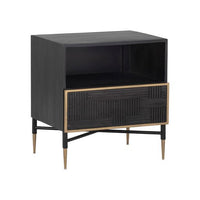 Sunpan Markwood Nighstand Antique Bronze-Glacier Grey / Brass-Dark Brown