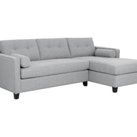 Sunpan Lautner Sofa Bed Chaise - Raf - Limelight Honey / Liv Dove