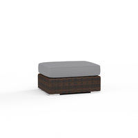 Sunset West Montecito Wicker Ottoman with Cushion