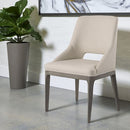 Sunpan Estrada Dining Chair in Light Grey Oak - Mainz Cream / Naya Check Light Grey