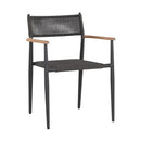 Sunpan Kona Stackable Dining Armchair Dark Grey / White - Set of Two