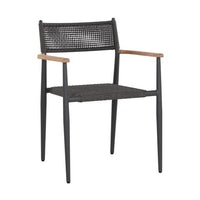 Sunpan Kona Stackable Dining Armchair Dark Grey / White - Set of Two