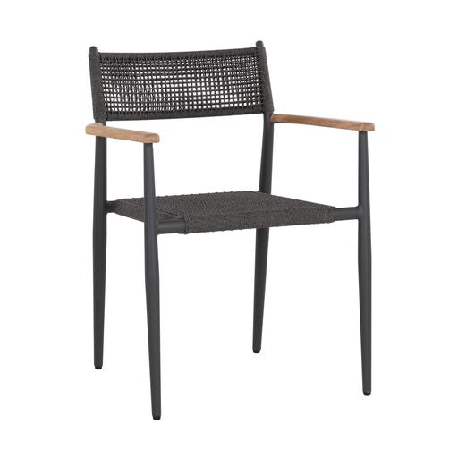 Sunpan Kona Stackable Dining Armchair Dark Grey / White - Set of Two