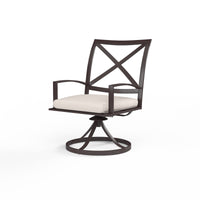 Sunset West La Jolla Aluminum Swivel Dining Chair with Cushion