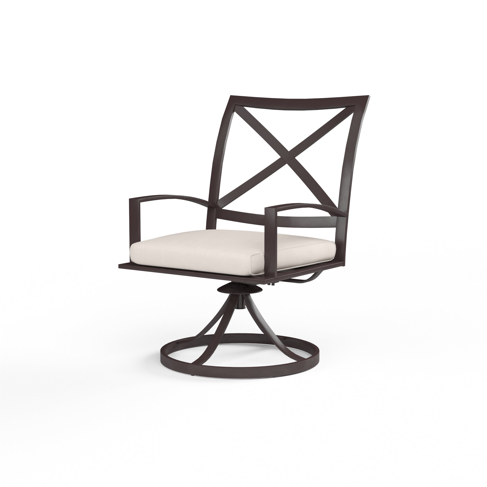 Sunset West La Jolla Aluminum Swivel Dining Chair with Cushion