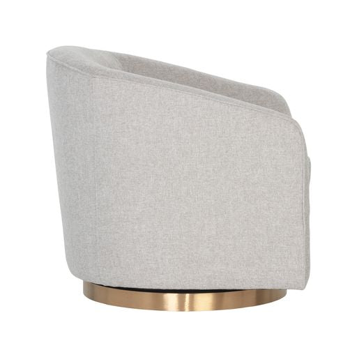 Sunpan Hazel Swivel Lounge Chair in Gold - Belfast Heather Grey / Black Sky / Blush Sky / Burgundy Sky / Deep Green Sky / Navy Blue Sky / Dark-Bronze Gold Sky