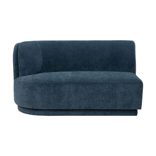 Sunpan Jaclyn Modular Left Armchair in Danny Dusty Blue / Egypt Light Grey-Danny Medium Grey