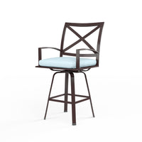 Sunset West La Jolla Aluminum Swivel Barstool with Cushion