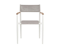 Sunpan Kona Stackable Dining Armchair Dark Grey / White - Set of Two