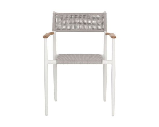 Sunpan Kona Stackable Dining Armchair Dark Grey / White - Set of Two