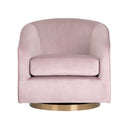 Sunpan Hazel Swivel Lounge Chair in Gold - Belfast Heather Grey / Black Sky / Blush Sky / Burgundy Sky / Deep Green Sky / Navy Blue Sky / Dark-Bronze Gold Sky
