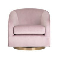 Sunpan Hazel Swivel Lounge Chair in Gold - Belfast Heather Grey / Black Sky / Blush Sky / Burgundy Sky / Deep Green Sky / Navy Blue Sky / Dark-Bronze Gold Sky