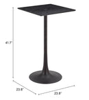 Zuo Modern Valleta Bar Table in White/Brown/Black