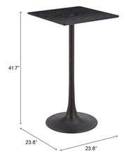 Zuo Modern Valleta Bar Table in White/Brown/Black