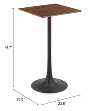 Zuo Modern Valleta Bar Table in White/Brown/Black