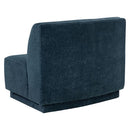 Sunpan Jaclyn Modular Armless Chair in Danny Dusty Blue / Egypt Light Grey-Danny Medium Grey