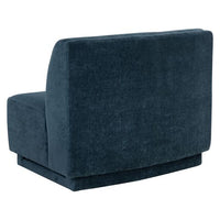 Sunpan Jaclyn Modular Armless Chair in Danny Dusty Blue / Egypt Light Grey-Danny Medium Grey