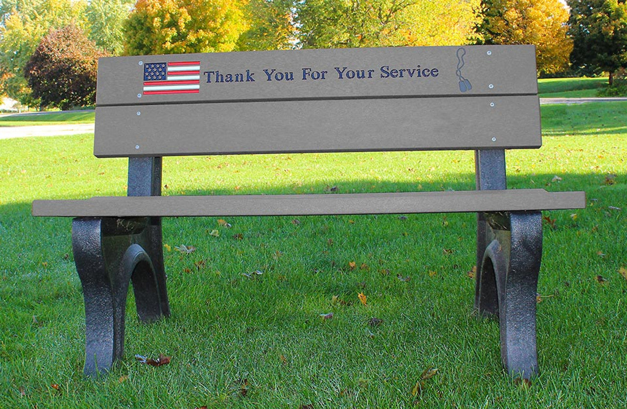 Polly Products Veterans Bench Standard Engraving and Inlay