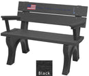 Polly Products Veterans Bench With Arms Standard Engraving and Inlay