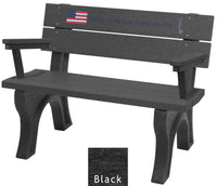Polly Products Veterans Bench With Arms Standard Engraving and Inlay