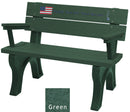 Polly Products Veterans Bench With Arms Standard Engraving and Inlay