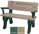 Polly Products Veterans Bench With Arms Standard Engraving and Inlay