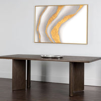 Sunpan Giulietta Dining Table Rectangular 90.5'' in Dark Brown / Weathered Oak