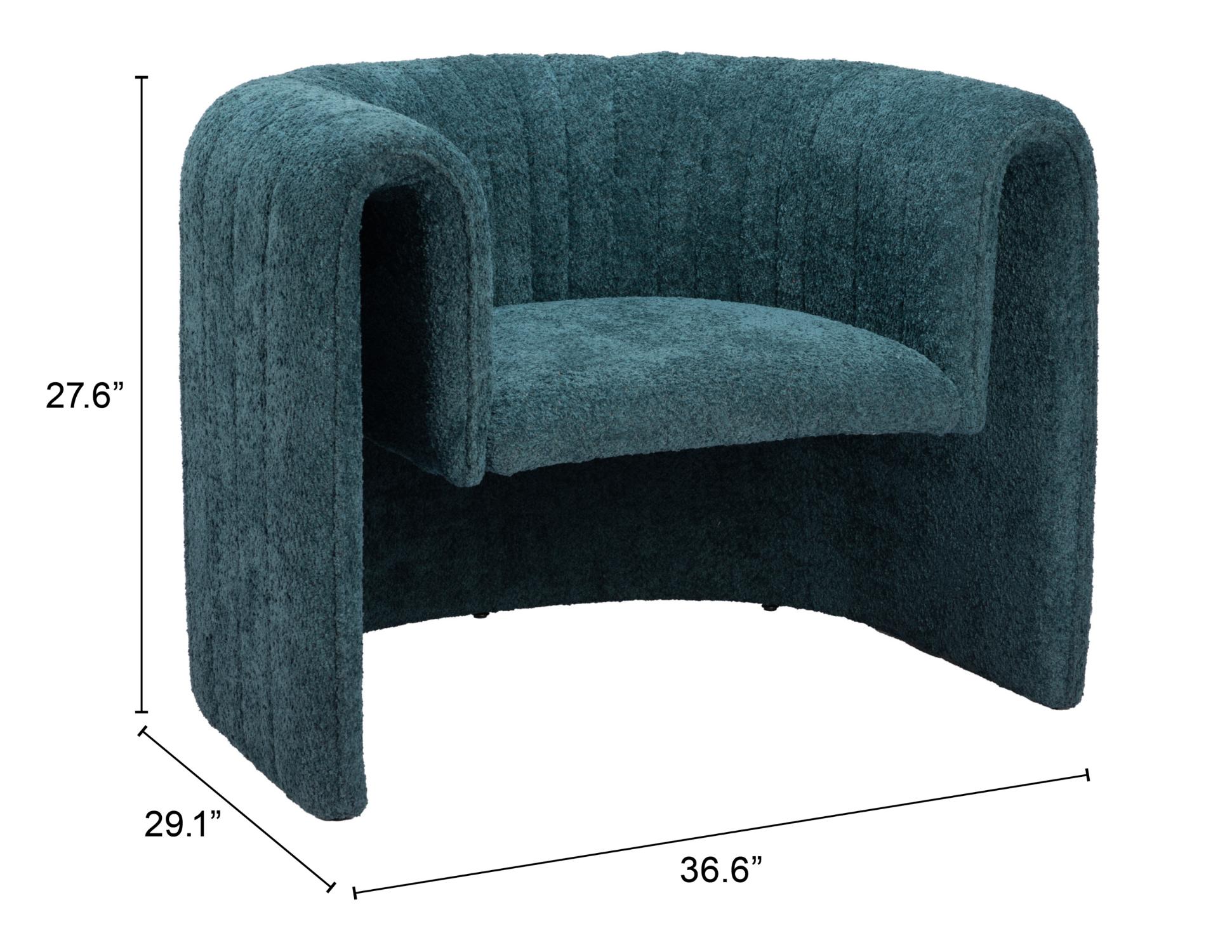 Zuo Modern Viana Accent Chair in Burnt Orange/Aquamarine